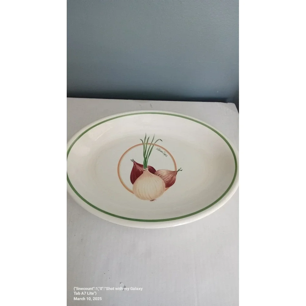 William Evans Platter Serving Dish Onion Vegetable Design Kitchen‎ Decor